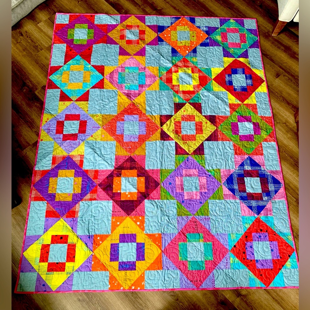 Handmade Colorful Quilt Alison Glass Fabric